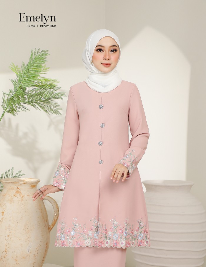 EMELYN KURUNG MODERN (DUSTY PINK) 1270#