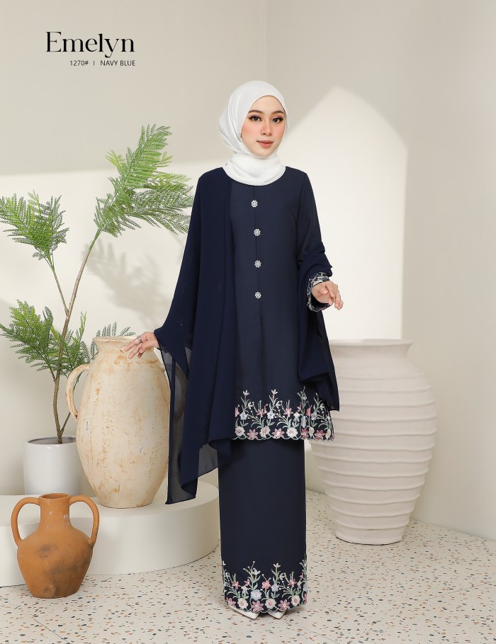 EMELYN KURUNG MODERN (NAVY BLUE) 1270#