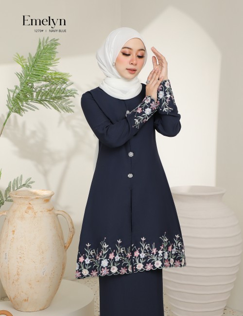 EMELYN KURUNG MODERN (NAVY BLUE) 1270#