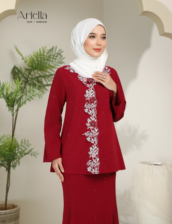 ARIELLA KURUNG MODERN (MAROON) 832#