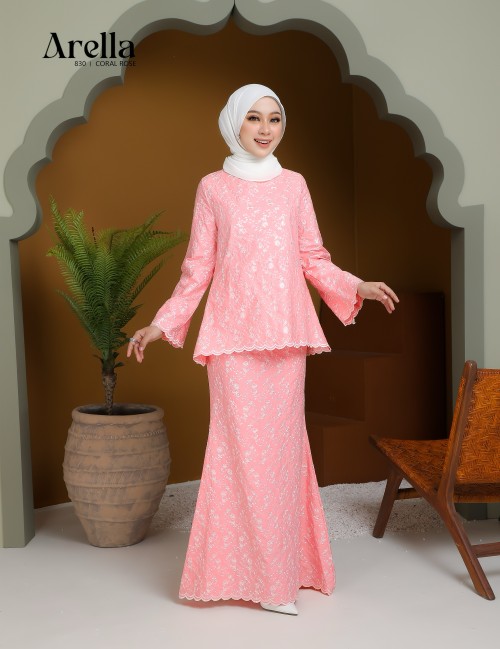 ARELLA KURUNG MODERN (CORAL ROSE) 830#