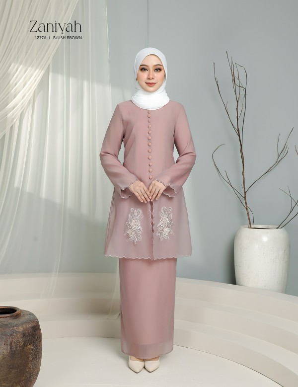 ZANIYAH KURUNG MODERN (BLUSH BROWN) 1277#