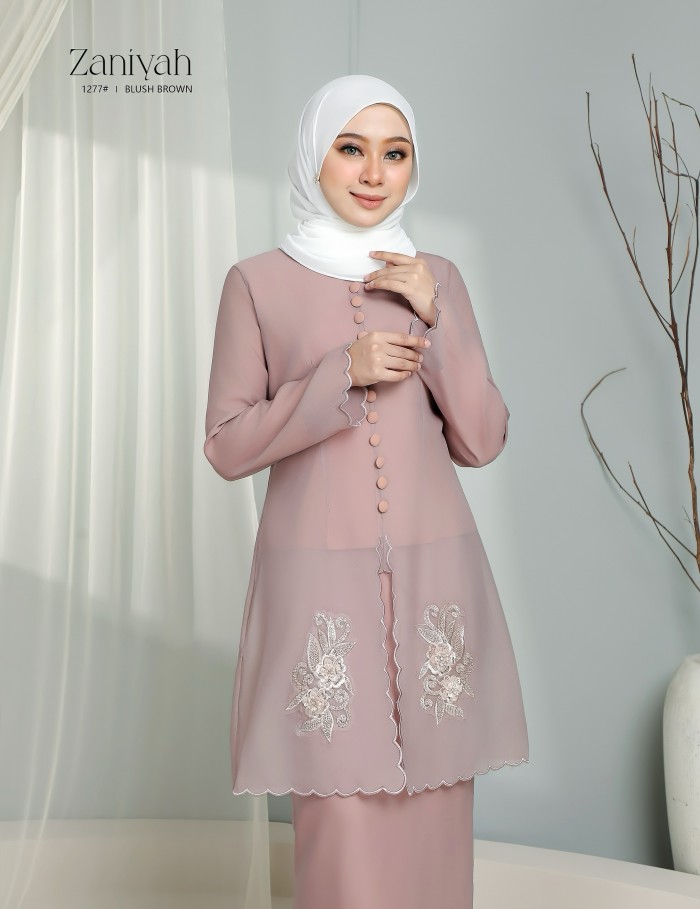 ZANIYAH KURUNG MODERN (BLUSH BROWN) 1277#