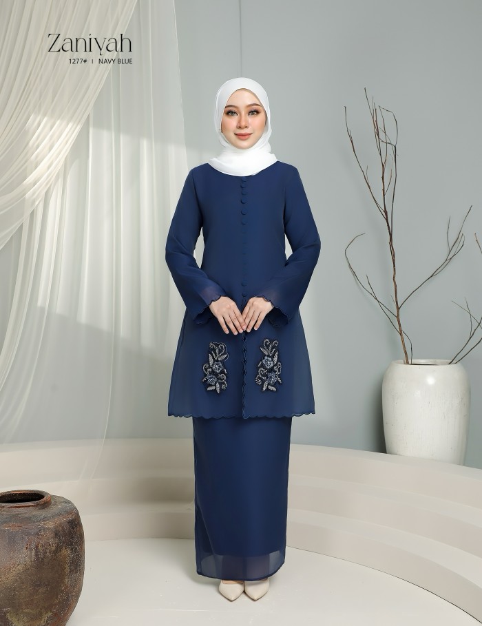 ZANIYAH KURUNG MODERN (NAVY BLUE) 1277#