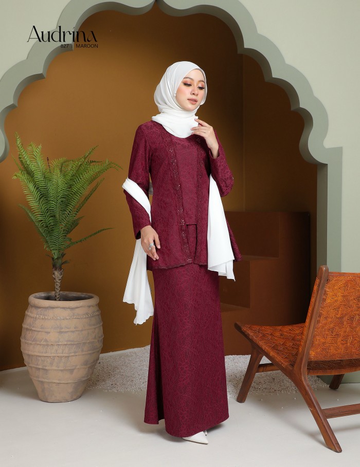 AUDRINA KURUNG MODERN (MAROON) 827#