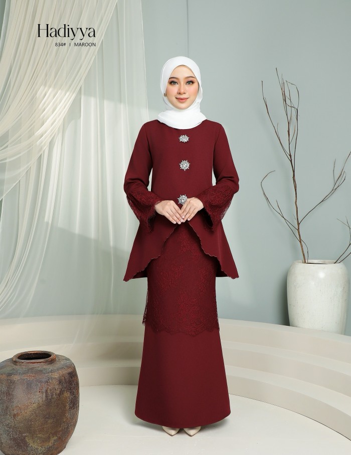 HADIYYA KURUNG MODERN (MAROON) 834#