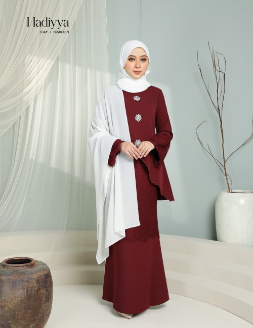 HADIYYA KURUNG MODERN (MAROON) 834#