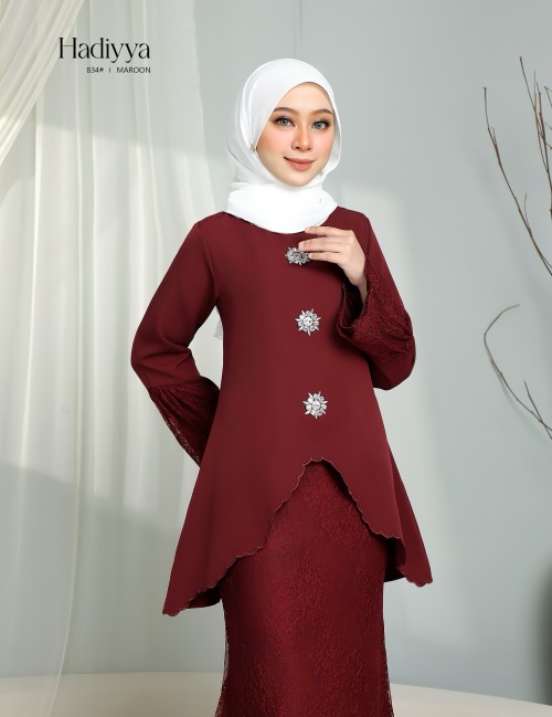 HADIYYA KURUNG MODERN (MAROON) 834#