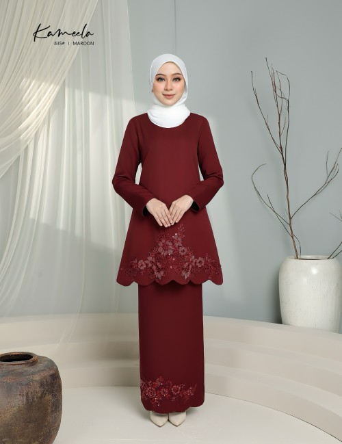 KAMEELA KURUNG MODERN (MAROON) 835#