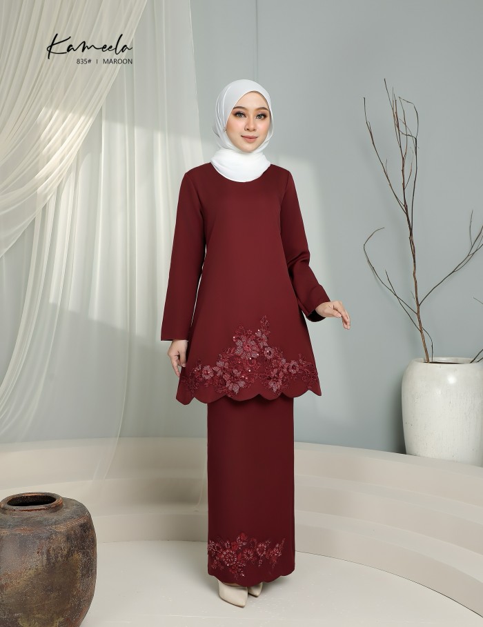 KAMEELA KURUNG MODERN (MAROON) 835#