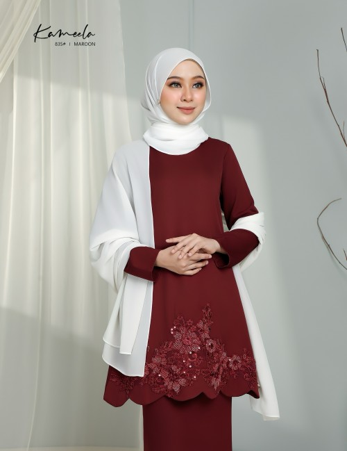 KAMEELA KURUNG MODERN (MAROON) 835#