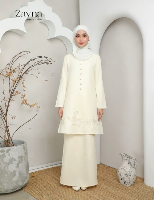 ZAYNA KURUNG MODERN (CREAM) 836#