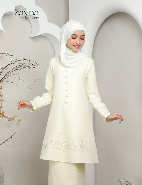 ZAYNA KURUNG MODERN (CREAM) 836#