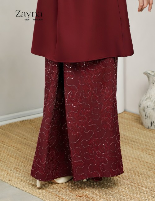 ZAYNA KURUNG MODERN (MAROON) 836#