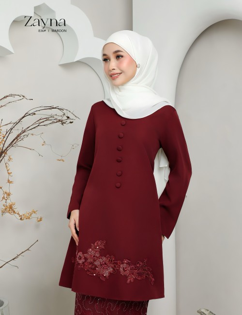 ZAYNA KURUNG MODERN (MAROON) 836#