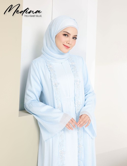 MEDINA JUBAH (BABY BLUE) 795 / P795 / SP795 (FREE SHAWL *till stock last)