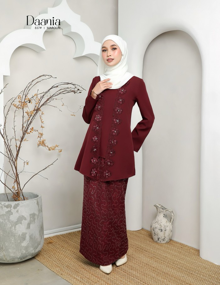 DAANIA KURUNG MODERN ( MAROON ) 837#