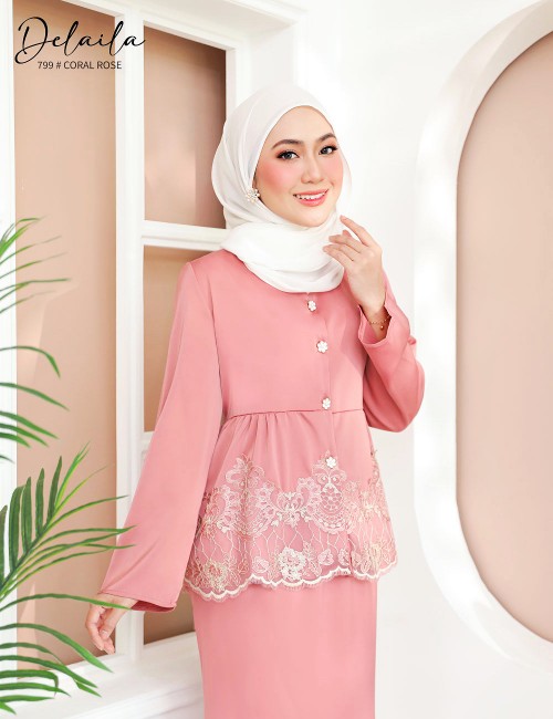 DELAILA KURUNG MODERN (CORAL ROSE) 799 / P799