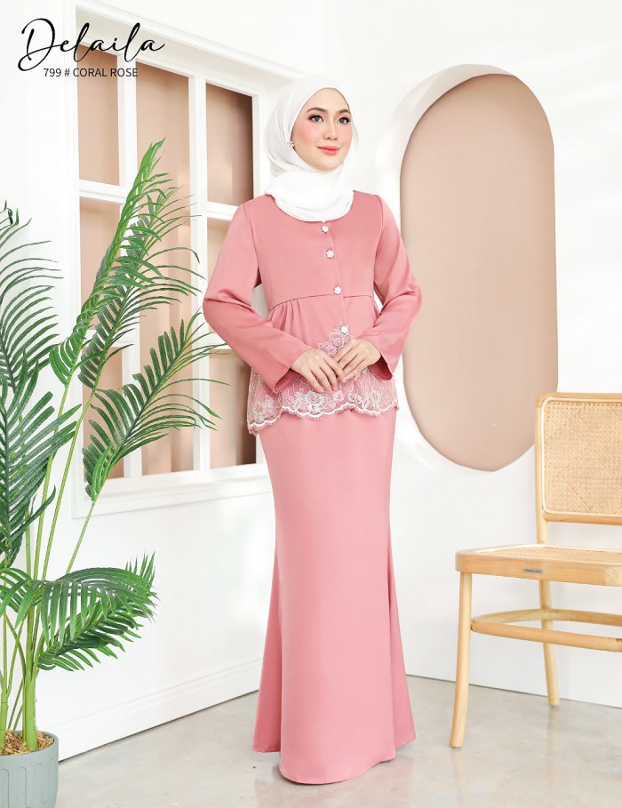 DELAILA KURUNG MODERN (CORAL ROSE) 799 / P799