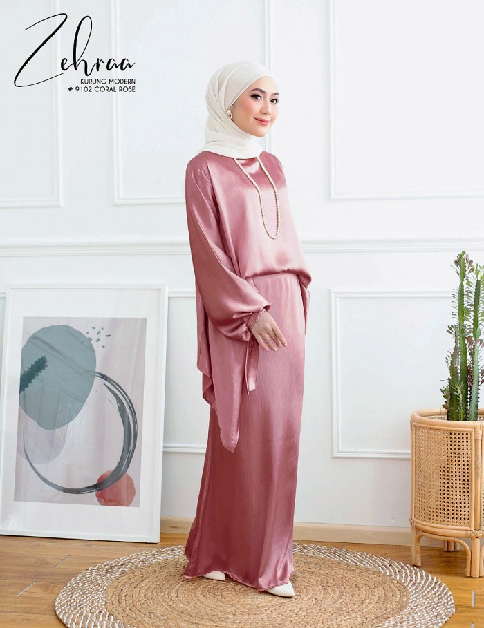 ZEHRAA KURUNG MODERN (CORAL ROSE) 9102