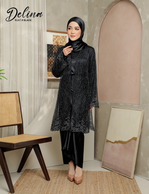 DELINA KURUNG MODERN (BLACK) 9147