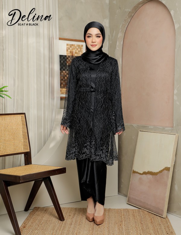 DELINA KURUNG MODERN (BLACK) 9147