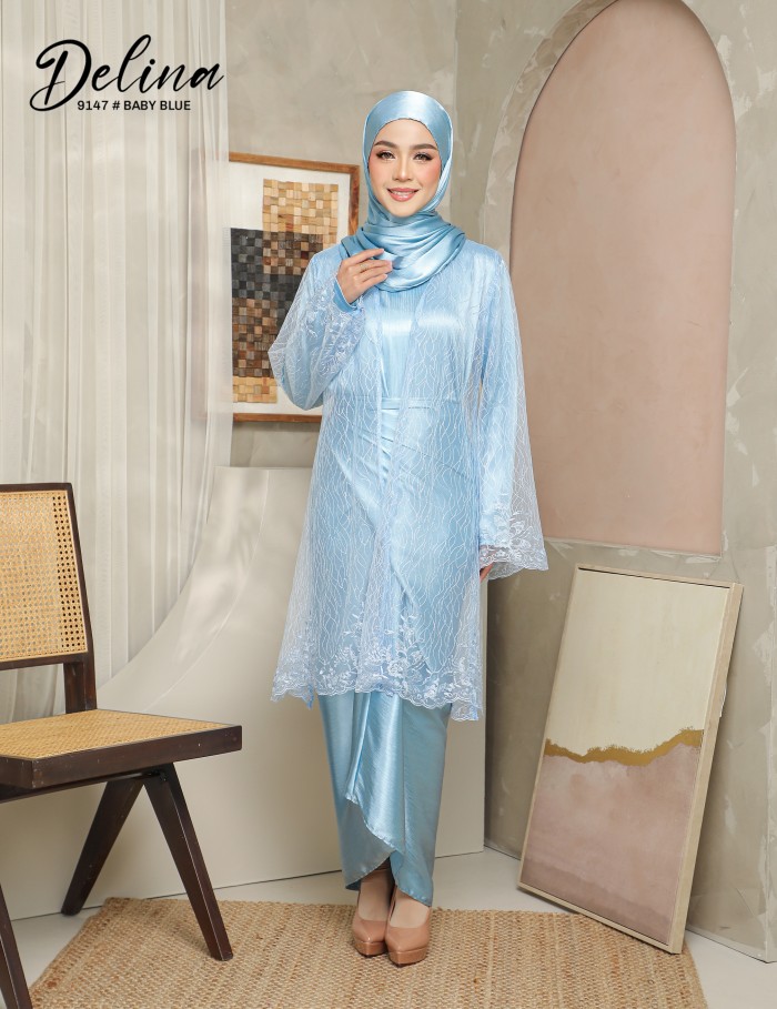 DELINA KURUNG MODERN (BABY BLUE) 9147