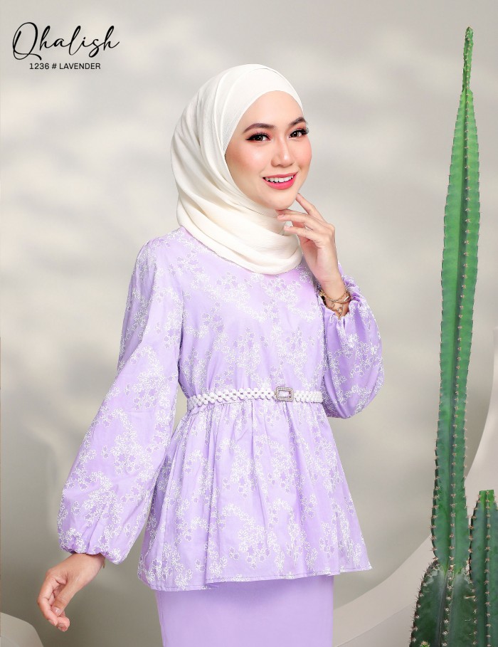 QHALISH KURUNG MODERN (LAVENDER) 1236 / P1236 (INCLUDE BELT)