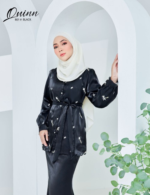 QUINN BLOUSE WITH SKIRT SET (BLACK) 801 / P801