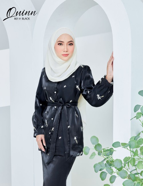 QUINN BLOUSE WITH SKIRT SET (BLACK) 801 / P801