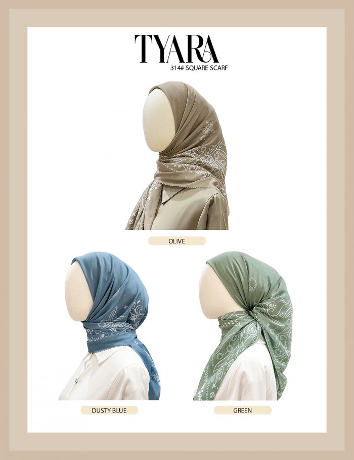 TYARA BAWAL PRINTED COTTON (OLIVE) 314