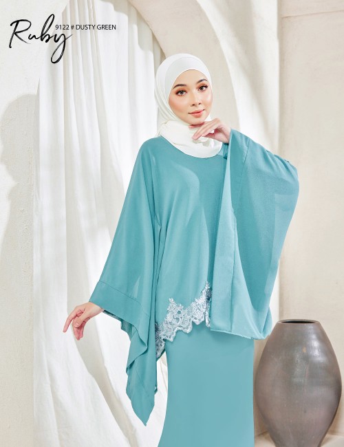 RUBY KURUNG MODERN (DUSTY GREEN) 9122