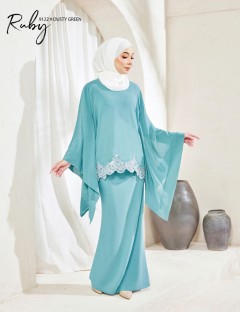 RUBY KURUNG MODERN (DUSTY GREEN) 9122