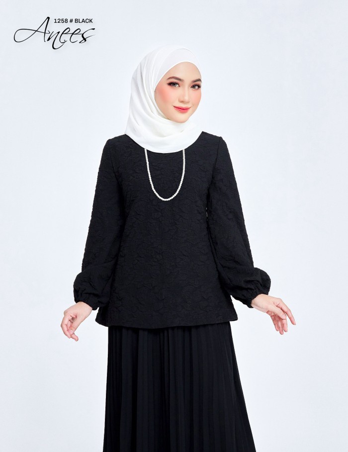 ANEES KURUNG MODERN (BLACK) 1258