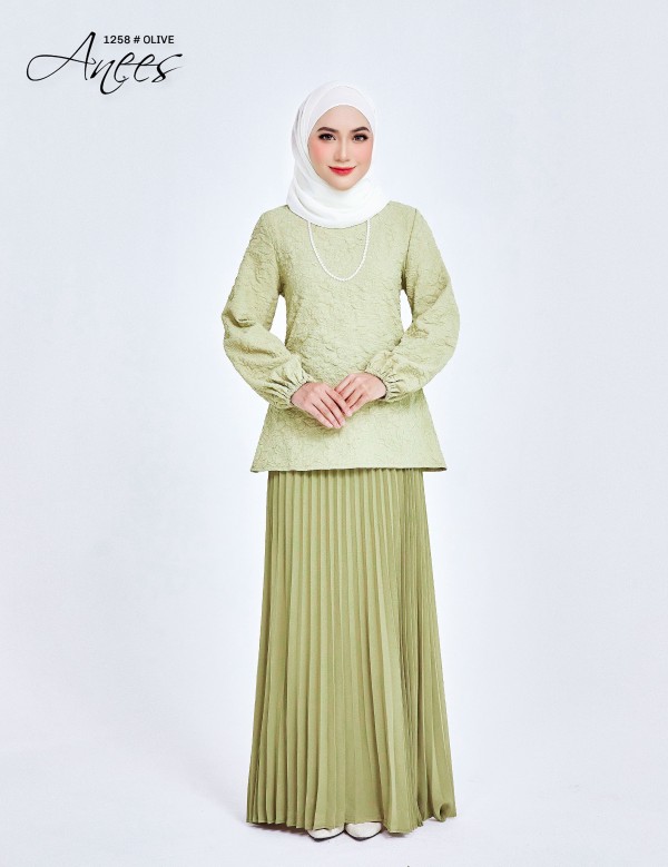 ANEES KURUNG MODERN (OLIVE) 1258