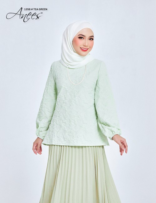 ANEES KURUNG MODERN (TEA GREEN) 1258