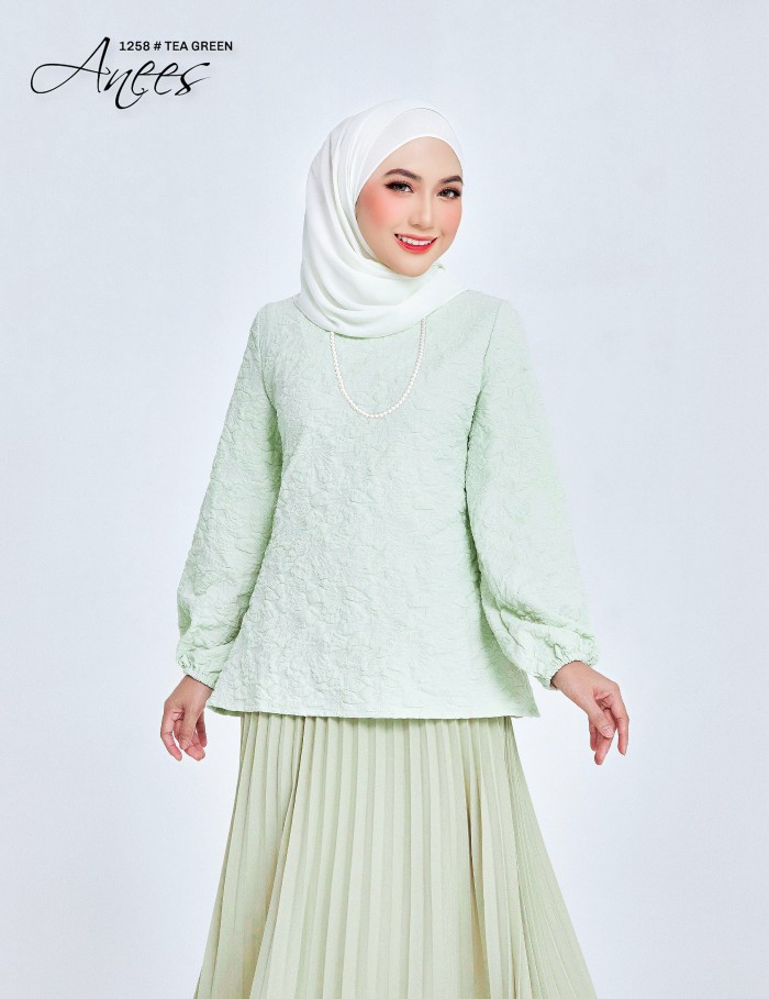 ANEES KURUNG MODERN (TEA GREEN) 1258