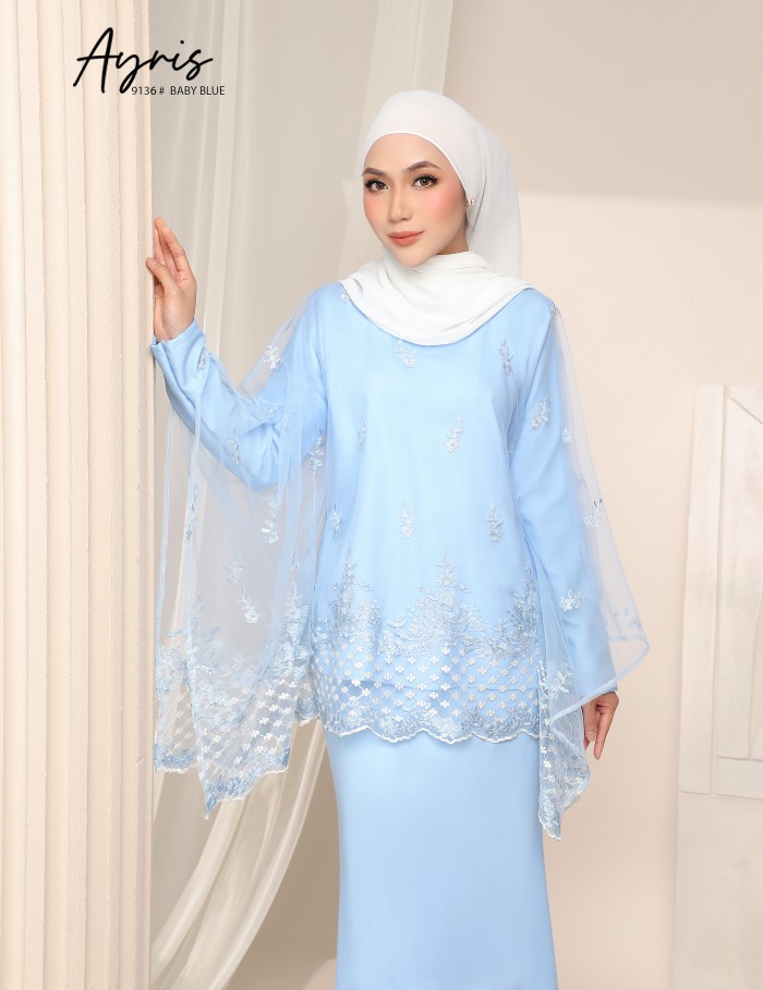 AYRIS KAFTAN KURUNG (BABY BLUE) 9136