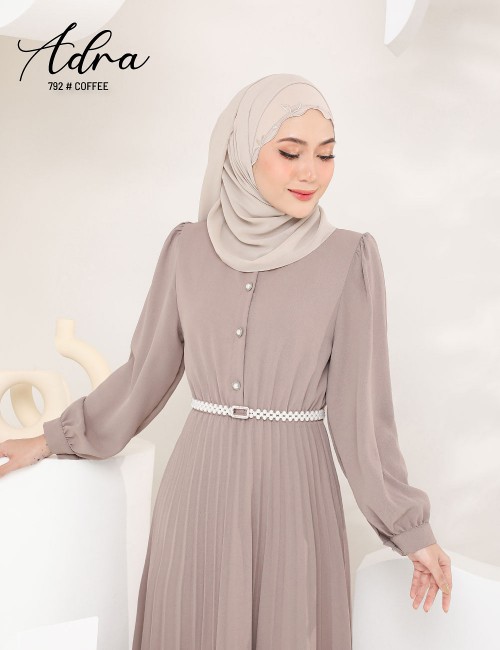 ADRA PLEATED DRESS (COFFEE) 792 / P792