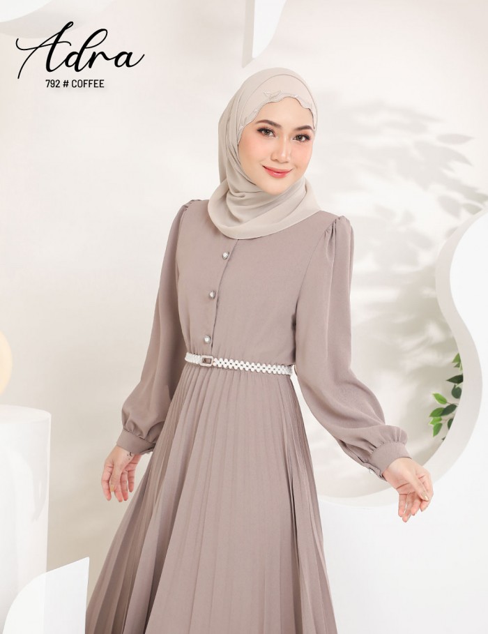 ADRA PLEATED DRESS (COFFEE) 792 / P792