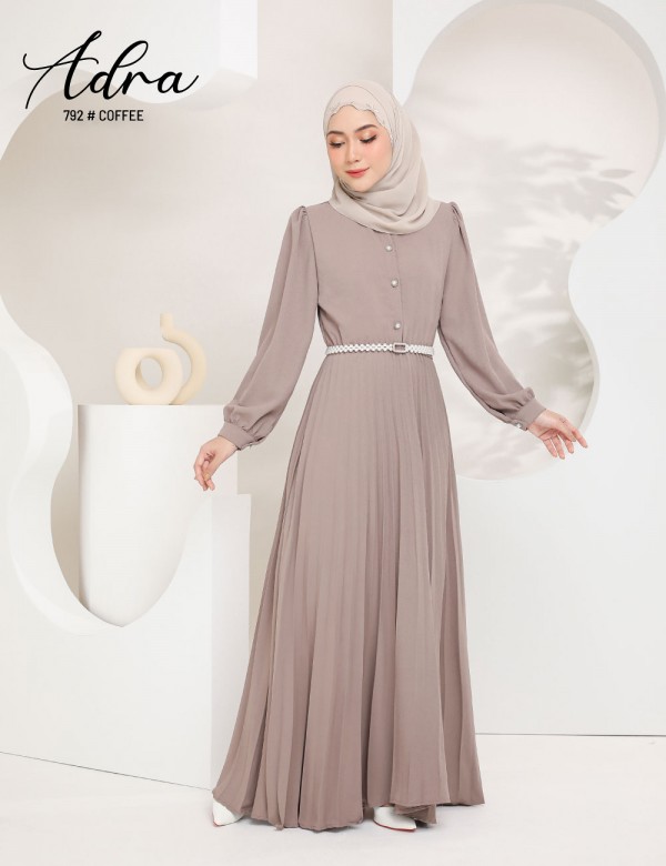 ADRA PLEATED DRESS (COFFEE) 792 / P792