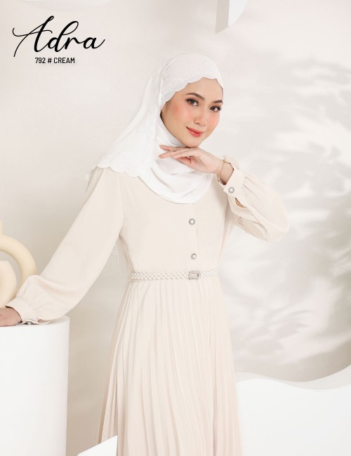 ADRA PLEATED DRESS (CREAM) 792 / P792