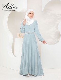 ADRA PLEATED DRESS (DUSTY GREEN) 792 / P792