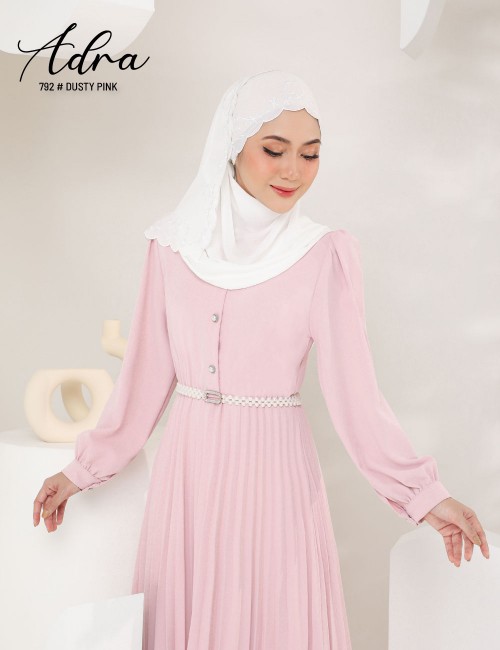 ADRA PLEATED DRESS (DUSTY PINK) 792 / P792