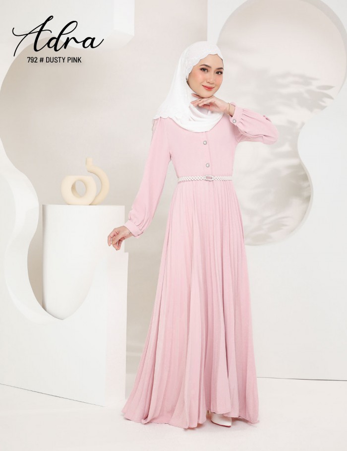 ADRA PLEATED DRESS (DUSTY PINK) 792 / P792