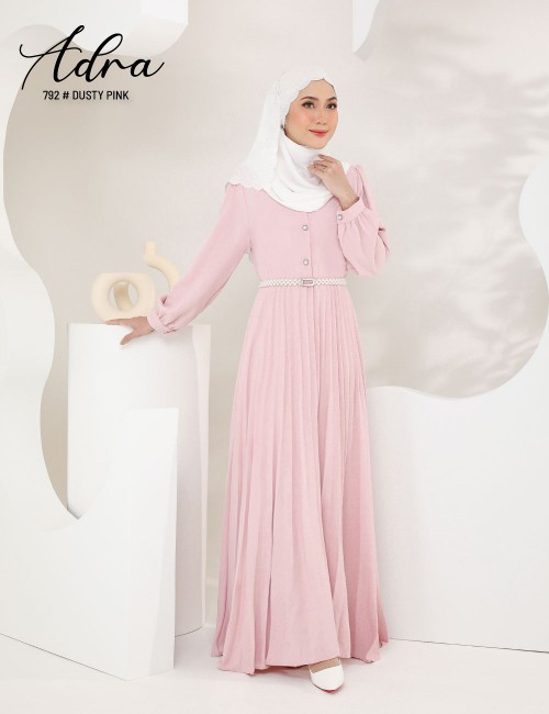 ADRA PLEATED DRESS (DUSTY PINK) 792 / P792