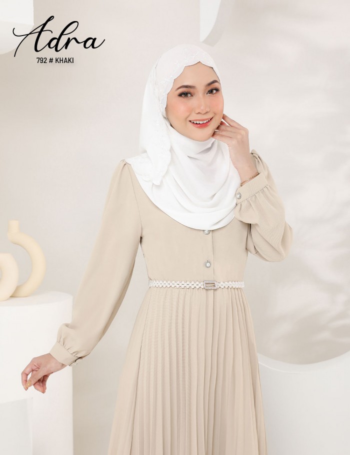 ADRA PLEATED DRESS (KHAKI) 792 / P792