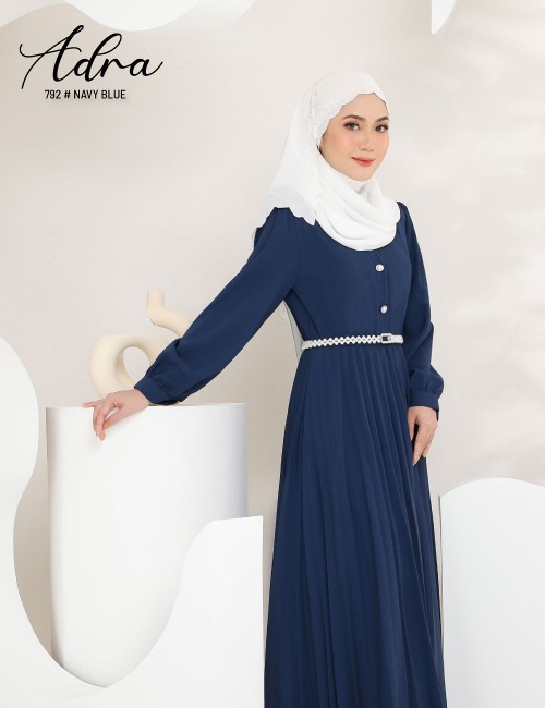 ADRA PLEATED DRESS (NAVY BLUE) 792 / P792