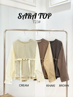 SARA TOP (KHAKI) T23