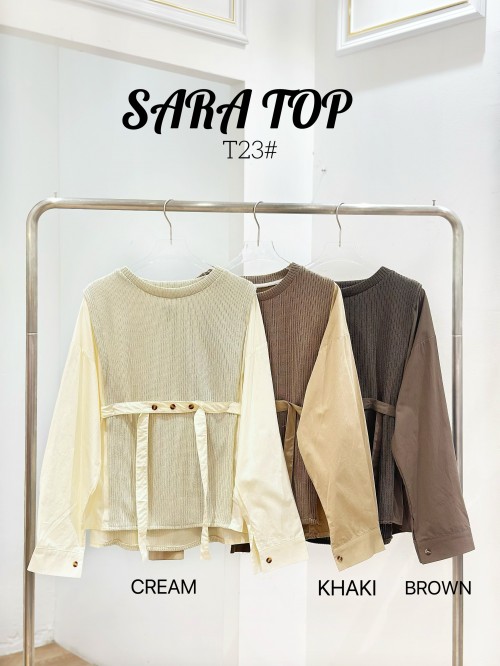 SARA TOP (KHAKI) T23